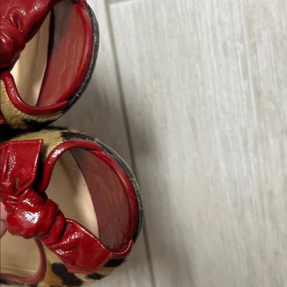 Christian Louboutin Red and Leopard Print Flats    Size 10 - Picture 3 of 13